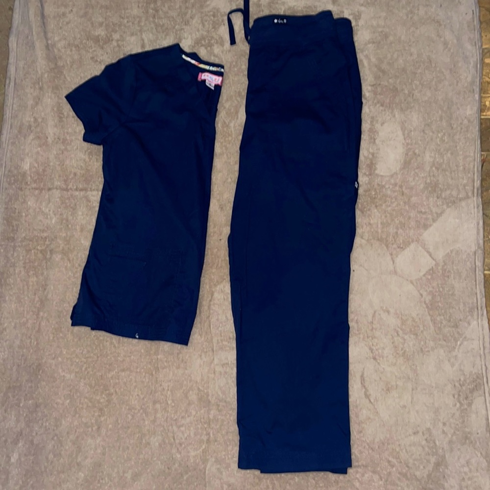 Set of Koi navy blue scrubs